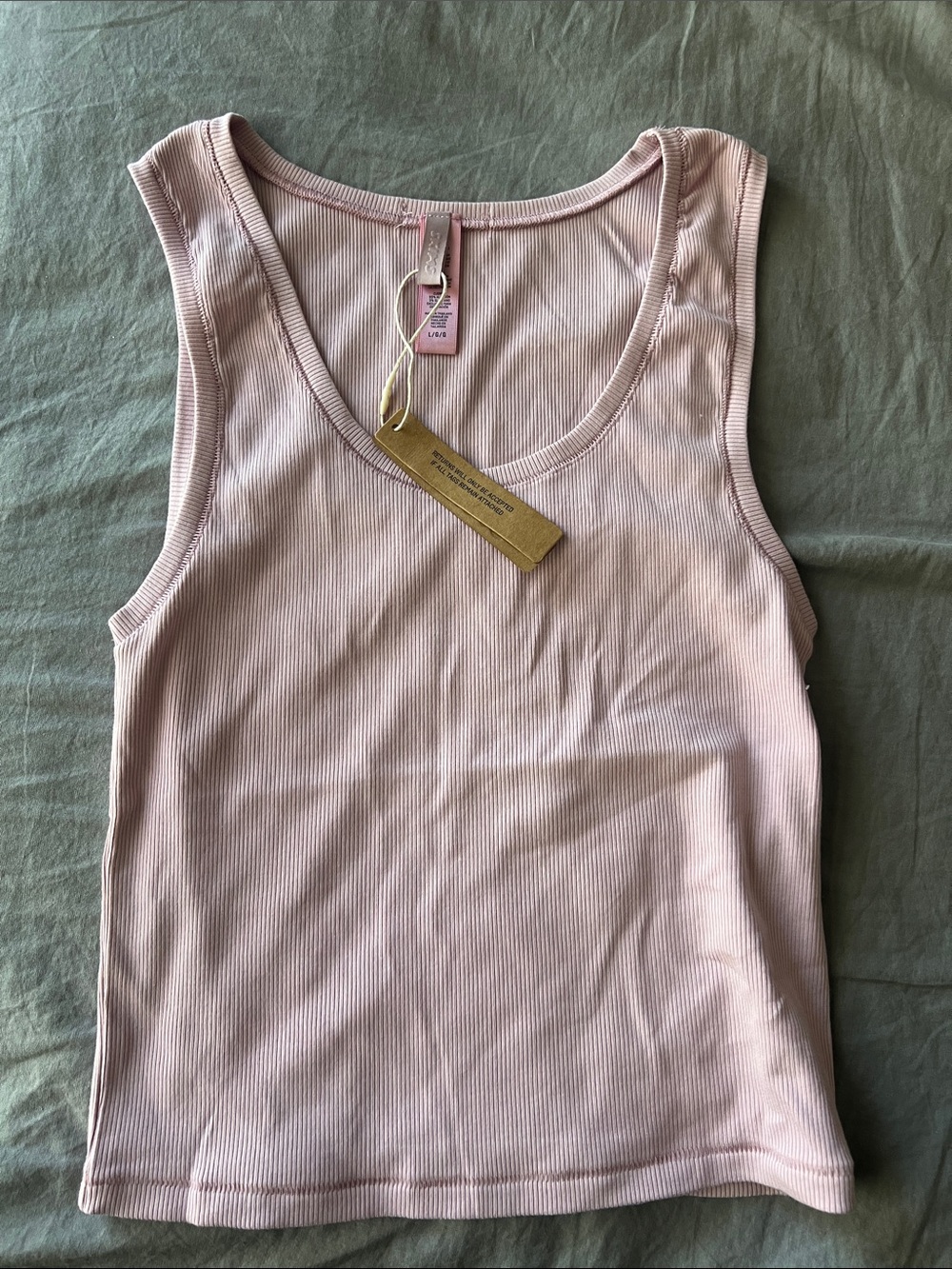 SKIMS Ribbed Scoop Tank Top - Pale Pink
